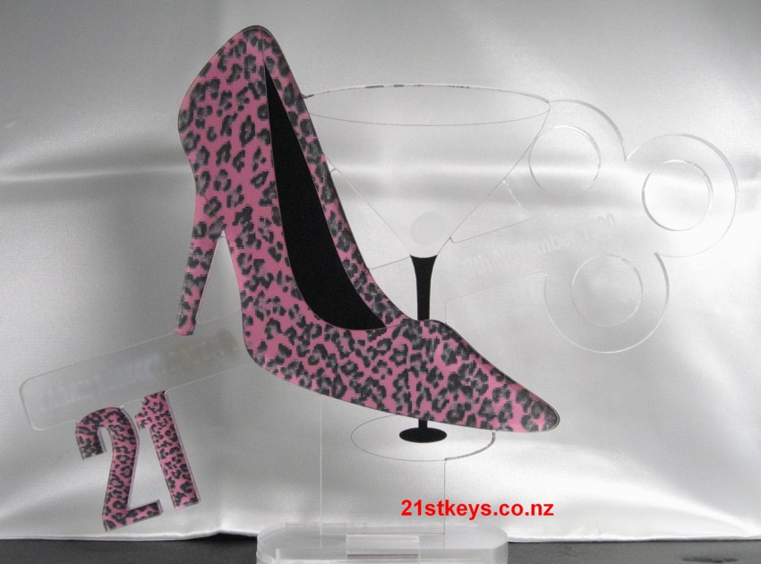 Pink Leopard Stiletto Martini 21st Key