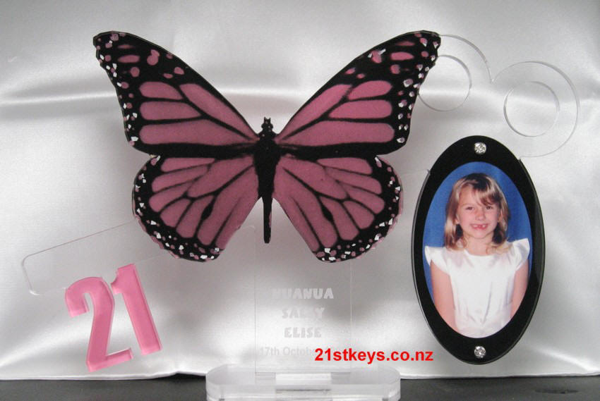 Pink Butterfly Picture 21st Key